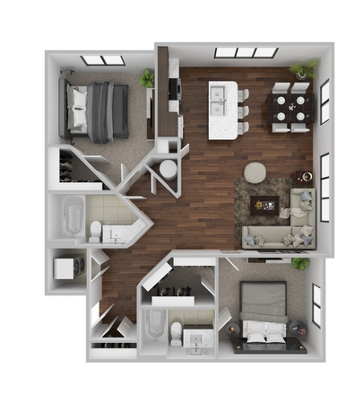 Floor plan - Downtown Durham Lease Takeover – Corner Unit, Direct Bus to Duke Apartments