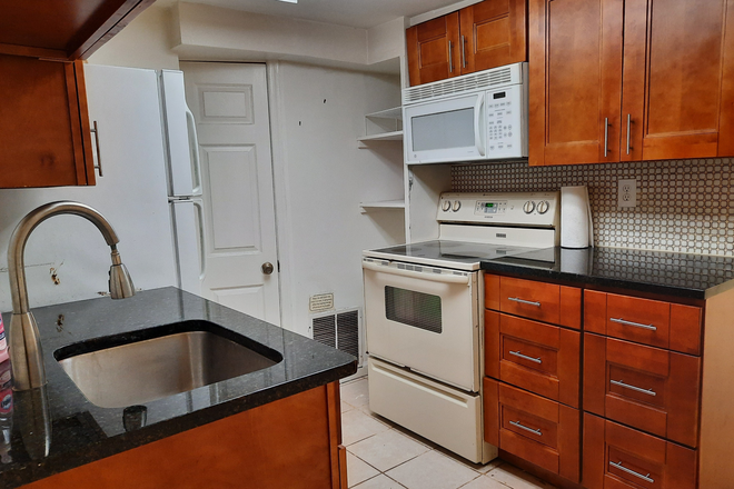 English Basement Floor Kitchen - One room available in 6 BR, 4 BA, duplex flat for lease Townhome