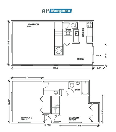 Two-story floorplan - 2bed/1.5bath two blocks from campus Condo