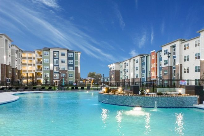 Pool Area - The Edge Blacksburg Apartments (at "Edge" of Campus)