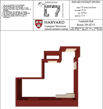 Floor plan from above - Vanderbilt Hall single room, across from the med school and hospitals! Apartments