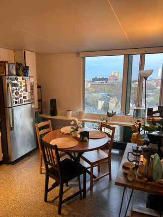 Kitchen - Peabody Terrace apartment view to charles river
