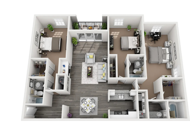 View of the apartment floor plan. - Apartment 7 minutes from UCF