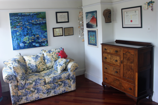 First bedroom - Furnished duplex in shared home for male-River Rd-Hopewell Twp