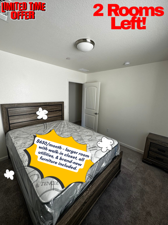 Bedroom with Furniture - Summer Housing Special – $650/Month All Utilities Included (UCM Students Only)