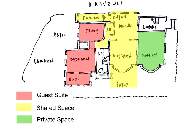 This is a Plan Diagram of the apartment and the private suite. - Peaceful Suite of Rooms in a Historical Home