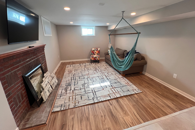 Living room from the kitchen area - Brand new renovated 1 bedroom basement private unit House