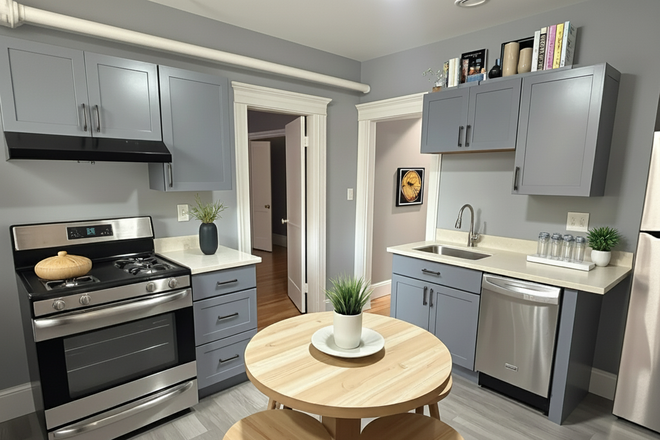 kitchen - Renovated garden level Coolidge Corner 2 bed - landlord pays the fee Apartments