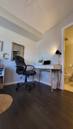 Bedroom (Room for desk and Chair) - 1 Bedroom, Private Bathroom in a Newly-Renovated Condo at High Park (1090$/month!)