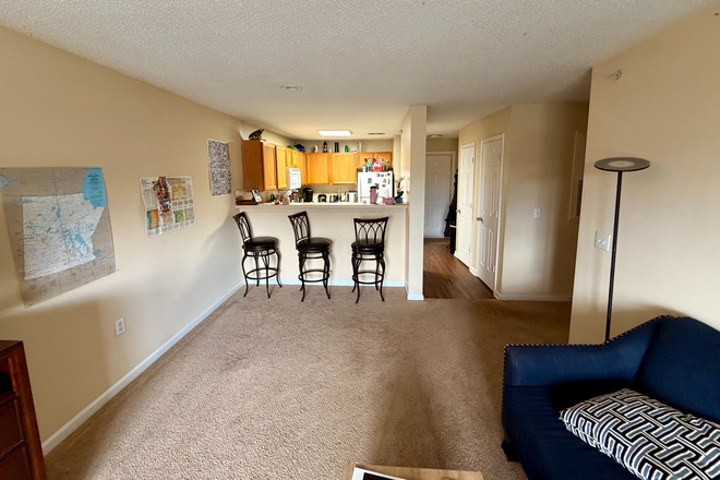 Looking at kitchen bar from the living room. Hallway is to the right. - Mountaineer Village, 3rd Floor End Unit, Bedroom #1 (Bed #2 also available) Apartments