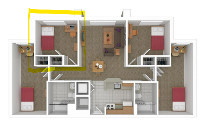 Plan View - South Campus Commons 3 Apartments