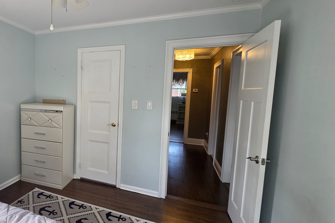 View from inside bedroom - Sunny nicely appointed room in beautiful safe Garden City. New Full size bed! House