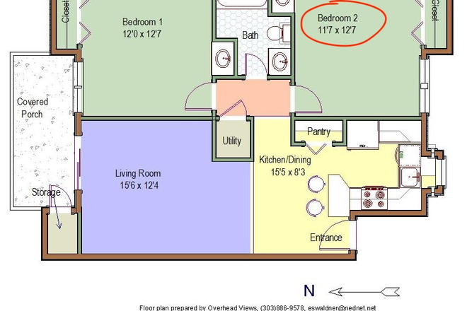 Floorplan - Roommate Needed for a 2 Bed 1 Bath Apartment