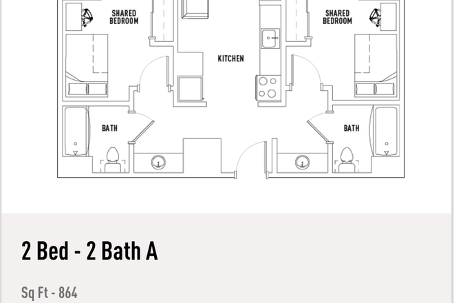 Left hand side bedroom with bed at the window - Lightview shared apartment, steps from campus