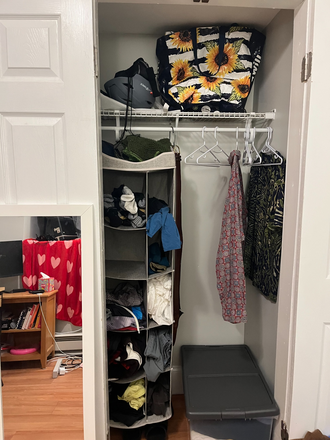 Bedroom closet - Bedroom in a 5 bedroom 3 bath apt with nice roommates ($1500, available may-august 2026)