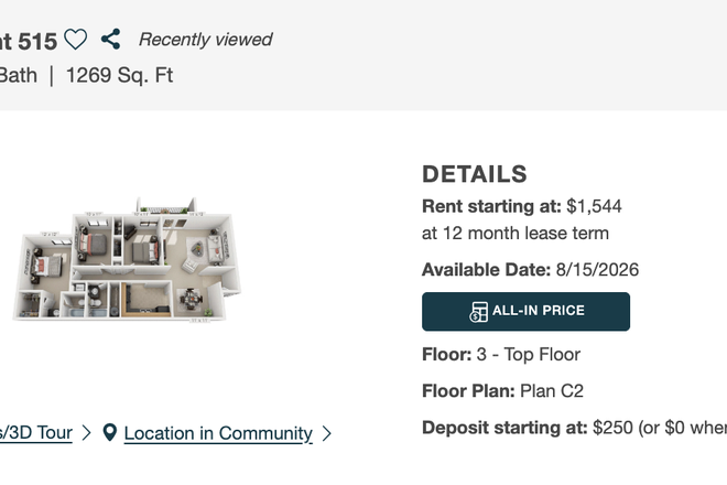 3bed/2bath layout available for rent - Legacy Hill Apartments
