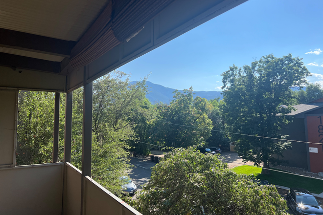 View from the large balcony - Heart-of-Boulder gem: freshly renovated 2BR 2 BATH Condo