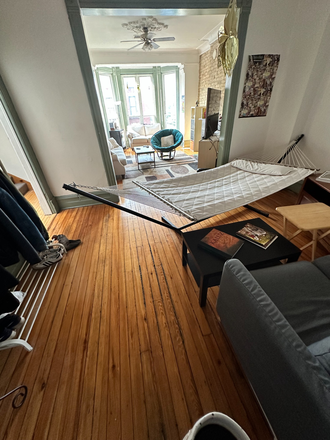 Living Room - NEED 1 ROOMATE Spacious, 4 bed 2 ba apartment right by campus, great lighting, high ceilings, patio