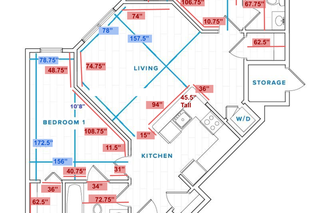 Floor plan of apartment - Aspen Heights Apartments