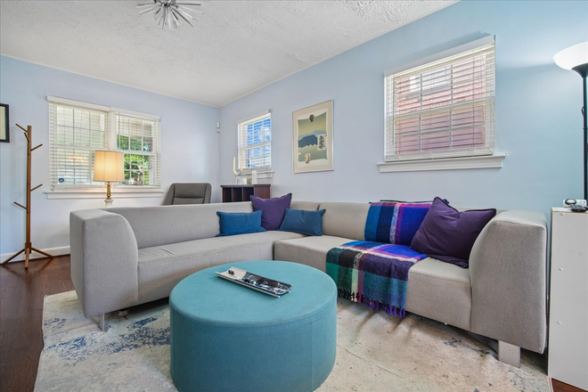 LR - Pleasant Brookland home near CU. Great light! Metro/bus close. Parking space. 3 BR or 2 BR + study.
