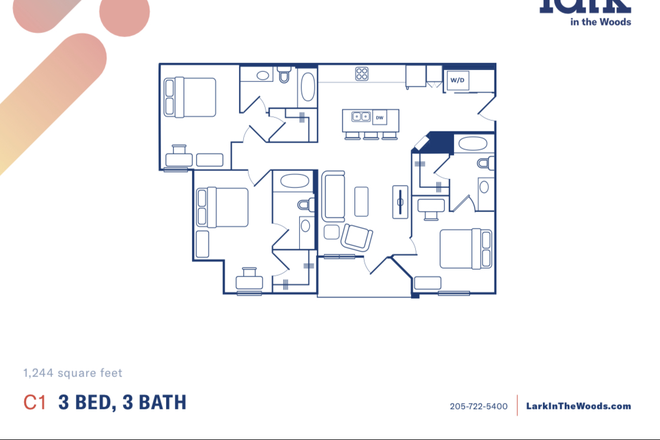 Floor plan of the apartment. The current open bedroom is the top left one. - Lark in the Woods