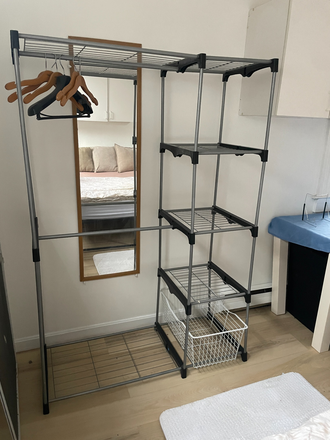 Closet storage rack system - 1 Bedroom Suite Available Now - 6 month lease with option to renew Triplex