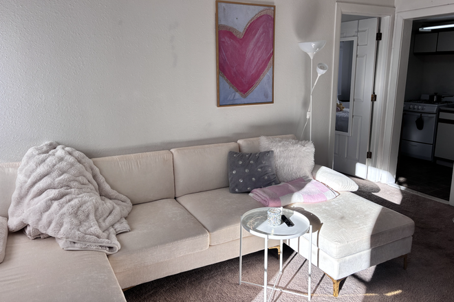 Living room - 1 Bed/1 Bath Full Apartment Unit 1 block from campus located on the Hill.