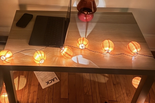 IKEA side table - Private Studio Apartment with bed and side table included!