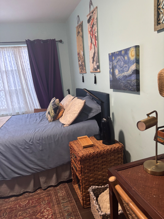 Furniture & Bedding included, Lg window - Extra large furnished bedroom, walk in closet,  2 bedroom apartment in