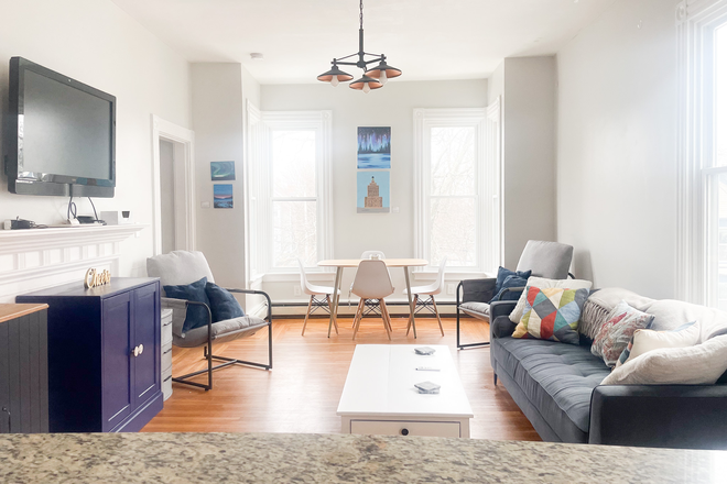 Living Room - Private Room, Off-Street Parking, 1 Mile to Brown, Outdoor Space, All Utilities Included Apartments