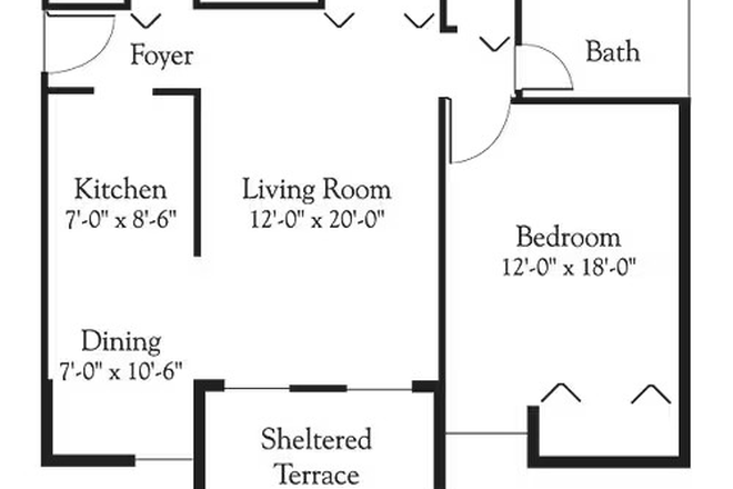 Floor Plan - Brandywine - Lease Transfer for One Bedroom Apt