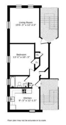 Floor plan - Fully furnished, one BR at good location Apartments