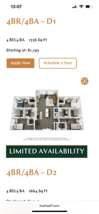Aerial floor plan of unit! - Apartment at the 87 right off campus