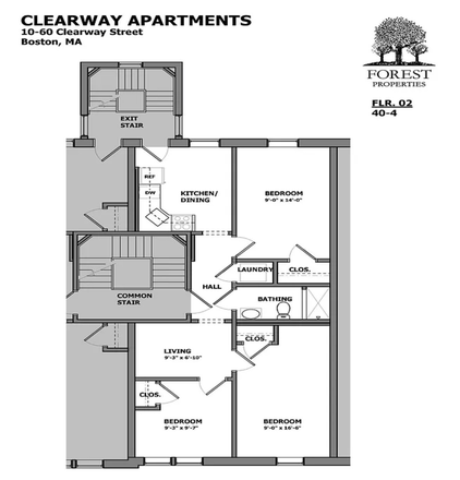 Floor plan - Clearway Apartments, close to campus and close to the prudential
