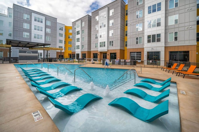 Grill stations, resort style pool - Proximity at 10th Apartments