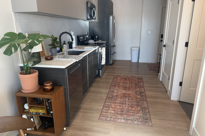 Kitchen - Studio apartment about a 10-minute drive from campus! This would a sublease from spring-summer 2026.