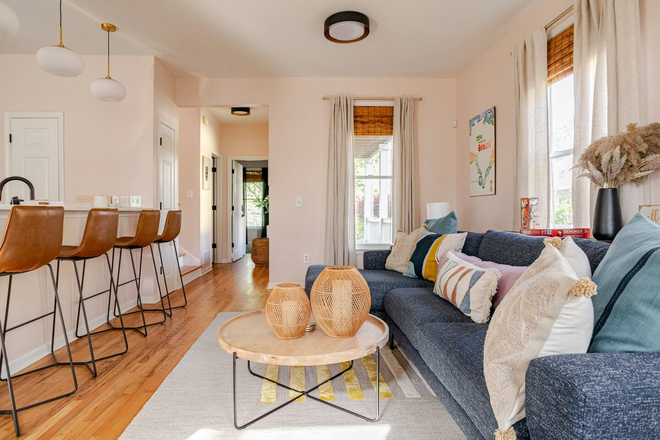 Kitchen bar and living room - 🏡 Fully Furnished 3BR/3BA House for Rent | All Utilities Included | Steps from the Beltline