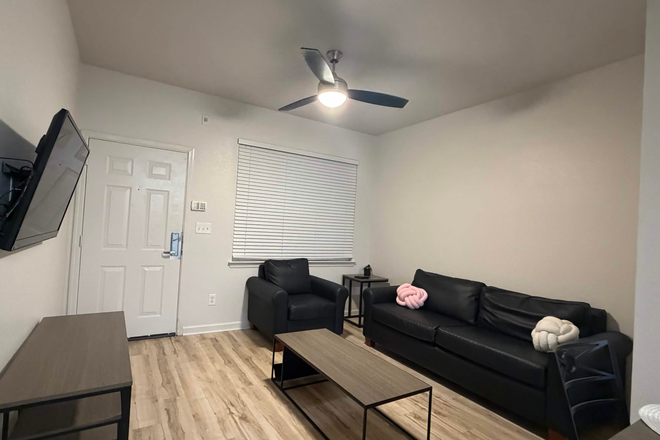 Living Room & Enterance - The Lofts 2x2 Renovated Apartment Unit, Looking for Sublease for the Summer! (Female only)