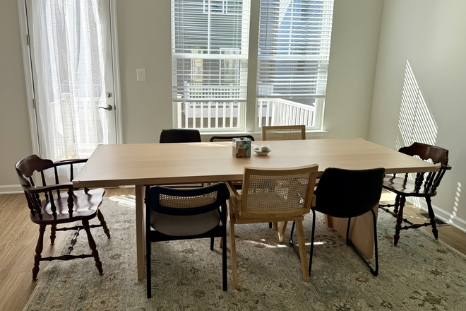 Spacious dining area, perfect for multiple uses. - Brand New Townhouse Primary Bedroom | Close to UMD, Quiet & Ideal for Work/Study