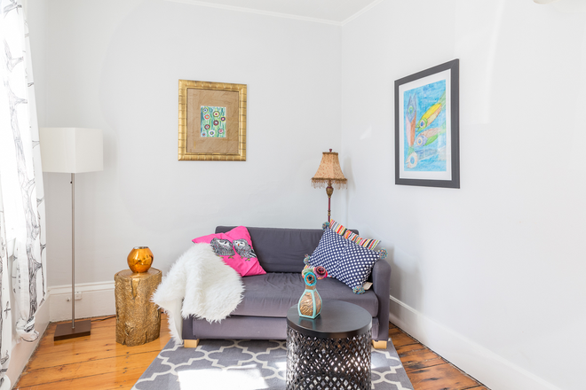 Livingroom - Cozy Furnished 1BR walking distance from Harvard and MIT Townhome