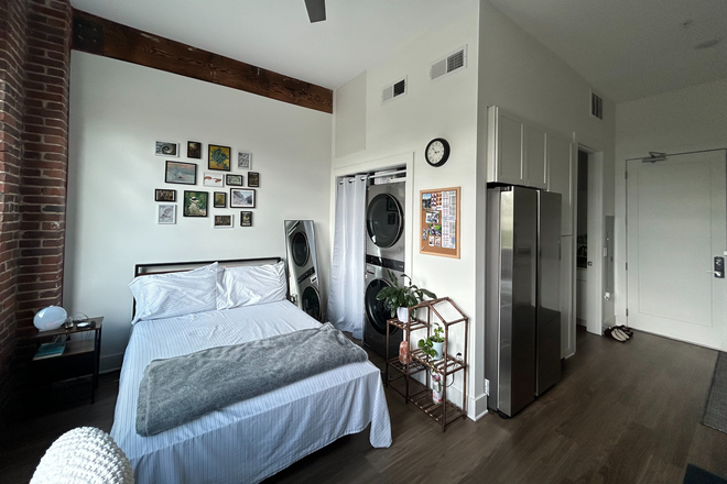 Bedroom and Closet - SUBLEASE - Macaroni Lofts Studio (1b/1b) for June and July 2025 ($1000/month) - Close to Campus
