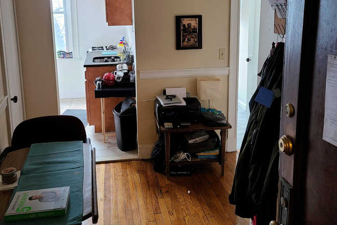 View of a studio apartment landing - Packard's Corner apartments with LOTS of laundry, heat and hot water included!
