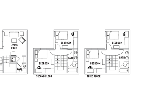 Floorplan of Unit (Listing is for bedroom on the second floor) - Camino Del Sol Townhouse