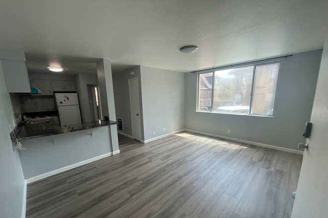 Living room and kitchen - Bright 2bd/1ba on Dwight Way near 36 bus stop