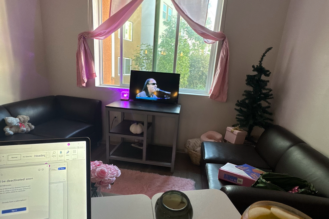 Living room - Luxe Private Bedroom Bathroom Plaza Verde Apt.