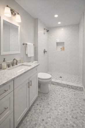 bathroom - Benefit Street 3 bedrooms, 2 full bathrooms, split level apartment