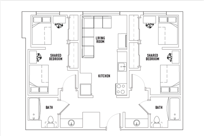 Top Left Unit - Lightview Apartment (2B-2B Floorplan A Floor 5) Summer Sublet