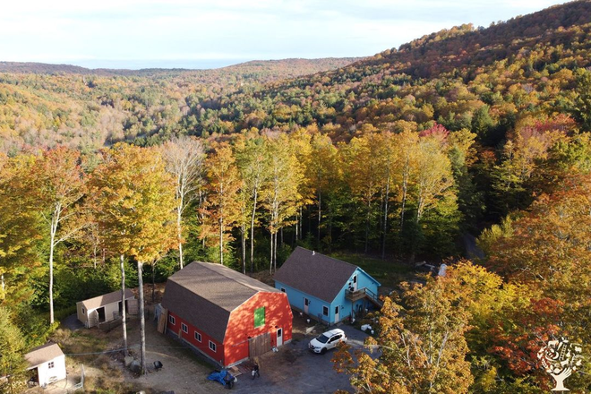 aerial view - Villa Villekulla Farm Work/Trade Studio Apt.