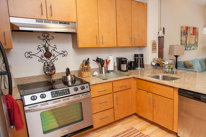 Kitchen - Urban Xchange, located near campus and downtown Harrisonburg Apartments