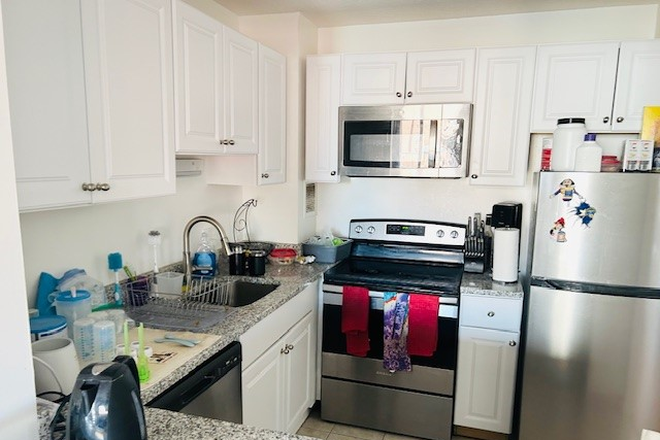 kitchen - modern condo in Highrise on Mass Ave 1.5 baths